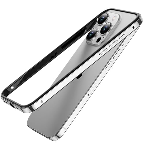 SMIEK Leichter Aluminium-Metallrahmen für iPhone 12 13 14 Plus 15 Pro Max, Titan-Stoßstangenhülle, Hybrid-Silikon-Rückseite, Zubehör, Silber BK Ping, für iPhone 15Pro Max SMIEK Leichter Aluminium-Metallrahmen für iPhone 12 13 14 Plus 15 Pro Max, Titan-Stoßstangenhülle, Hybrid-Silikon-Rückseite, Zubehör, Silber BK Ping, für iPhone 15Pro Max von SMIEK