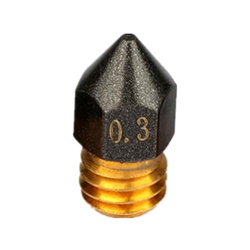 1/2/5 Stück MK8 PTFE-beschichtete Düse 0,2/0,3/0,4/0,5/0,6/0,8/1,0 mm M6-Gewinde for CR10 CR10S for Ender-3 for Makebot 3D-Druckerdüsen 1,75 mm (Color : 0.3mm, Size : 5pcs) von SMJY
