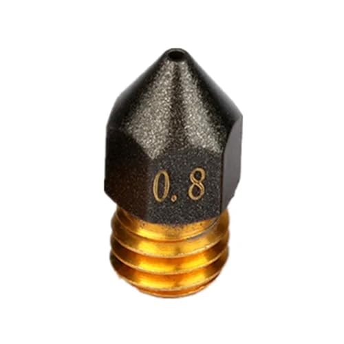 1/2/5 Stück MK8 PTFE-beschichtete Düse 0,2/0,3/0,4/0,5/0,6/0,8/1,0 mm M6-Gewinde for CR10 CR10S for Ender-3 for Makebot 3D-Druckerdüsen 1,75 mm (Color : 0.8mm, Size : 1pcs) von SMJY