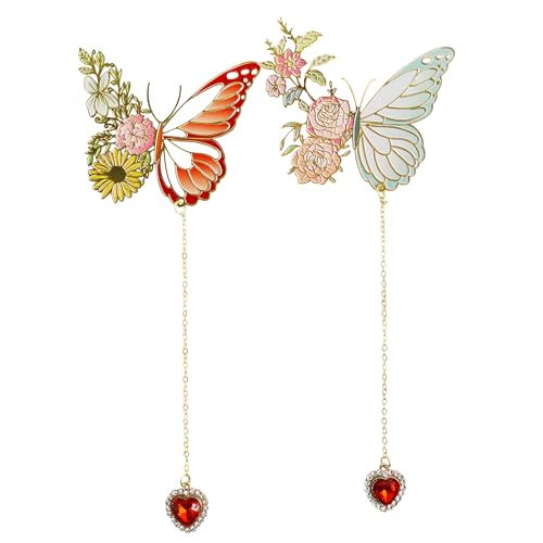 Metall-Lesezeichen mit Schmetterlingen, niedliches und lustiges Design, einzigartiges Geschenk für Buchliebhaber, Lehrer und für besondere Anlässe wie Valentinstag, Muttertag, Weihnachten und Metall-Lesezeichen mit Schmetterlingen, niedliches und lustiges Design, einzigartiges Geschenk für Buchliebhaber, Lehrer und für besondere Anlässe wie Valentinstag, Muttertag, Weihnachten und von SMLBJUTE