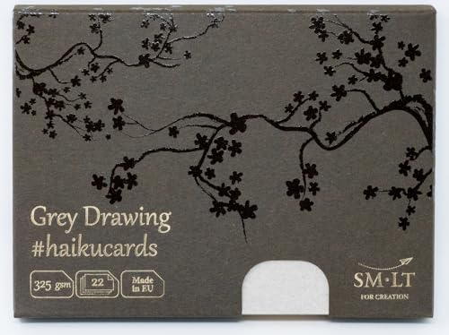 SMLT C-22(325) Haikucards 147x106 mm graue Pappkarten in der Box, 325 gsm, 22 Karten von SMLT
