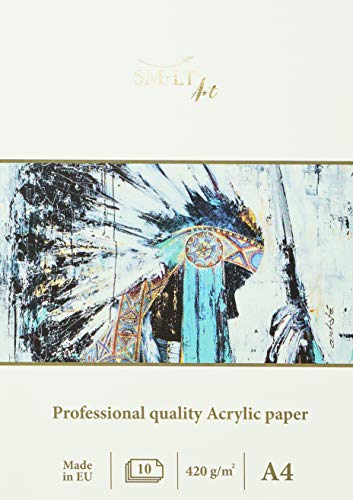 SMLT TS-10(420) PRO Line, Acrylmalpapier, A4, 10 Blatt, 420 gsm, naturweiß Papier von SMLT