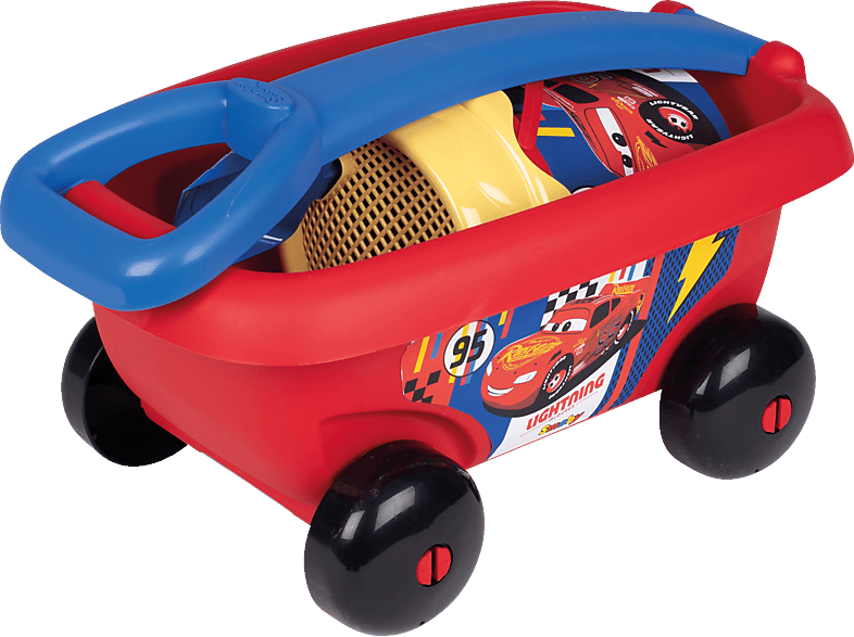 SMOBY Cars Handwagen mit Sandeimergarnitur Spielset Mehrfarbig von SMOBY