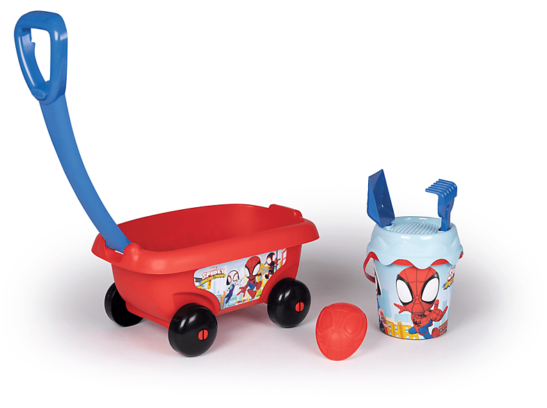 SMOBY Spidey Handwagen mit Sandeimergarnitur Spielset Mehrfarbig von SMOBY