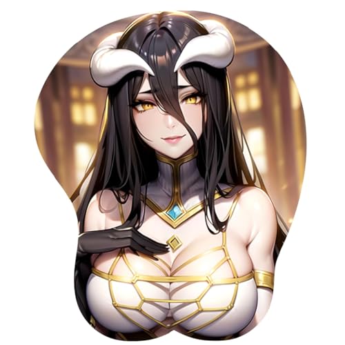 Anime Albedo 3D Mauspad mit Handgelenkauflage Gaming Mauspads Rutschfestes Mauspad 3D Mauspads 3D Ergonomisches Mauspad（D）(Size:1) von SMOOHH