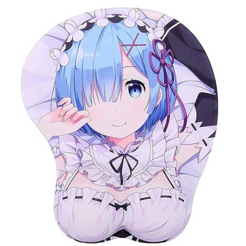 Anime Rem 3D Mauspad mit Handgelenkauflage Gaming Mauspads Rutschfestes Mauspad 3D Mauspads 3D Ergonomisches Mauspad（B）(Size:2) von SMOOHH