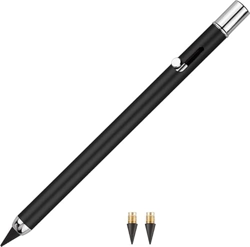 SMOOTHERPRO Bolt Action Stift | Kugelschreiber Einziehbar | Machinery Graphitstifte mit Austauschbarer Spitze und Verdecktem Radiergummi | für Geschäftssignatur (PB02B) | Farbe Schwarz von SMOOTHERPRO