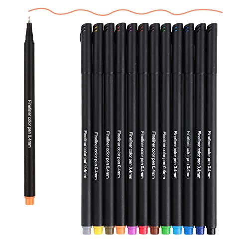 SMOOTHERPRO Fineliner Stifte Set | 12 Farben | 0,4 mm Feine Spitze für Tagebuch Planer Schreiben Notizen Kalender Malen Kunst Schule Bürobedarf (FLP12C) von SMOOTHERPRO