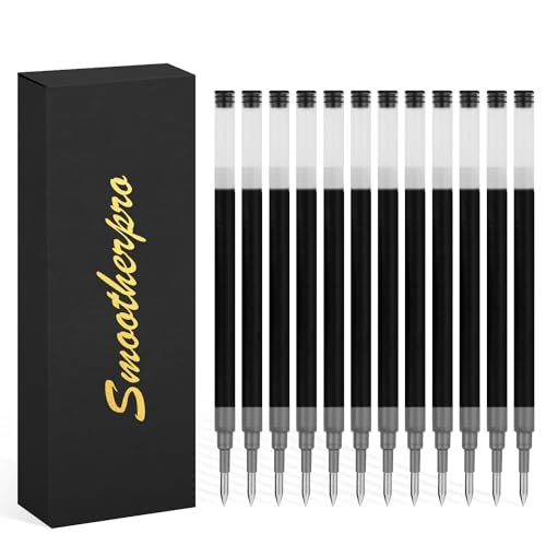 SMOOTHERPRO Kugelschreiberminen Gel Tinte Mine | Kompatibel mit G2 | für Bolt Action Stift | für Bürobedarf zum Schreiben in Schule(G212) | 12er-Pack schwarze Tinte von SMOOTHERPRO