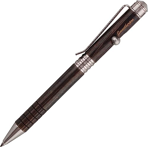 SMOOTHERPRO Massivem Messing Kugelschreiber Bolt Action Kugelschreiber Kompatibel mit Parker Minen für Geschenk Büro Schule Business Farbe Retro Schwarz (SPR138BK) von SMOOTHERPRO