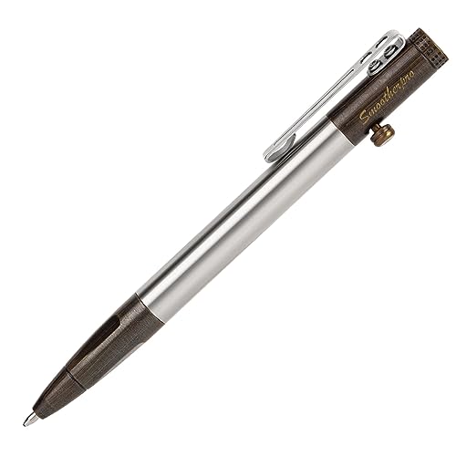 SMOOTHERPRO Massivem Messing Kugelschreiber Edelstahl stift Kompatibel mit Parker Minen für EDC Büro Schule Business Farbe Schwarz (SP01BK) von SMOOTHERPRO