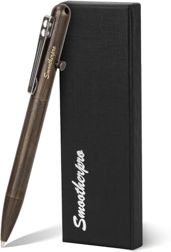 SMOOTHERPRO Massivem Messing Kugelschreiber | Edelstahl stift | Kompatibel mit Parker Minen | für EDC Büro Schule Business (SP02BK) | Farbe Schwarz von SMOOTHERPRO
