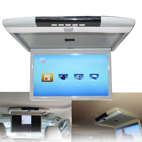 Dach-Monitor, 1080P, USB-/SD/HDD-/MP5-Display, Beige für Fahrzeuge (Grau) von SMRHBWXS