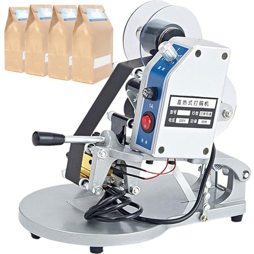Manueller Heißstempel Datumscode-Drucker, 20-80 Drucke/min, 1-3 Zeile Datumcodierung für Aluminiumfolie und Plastiktüten von SMRHBWXS