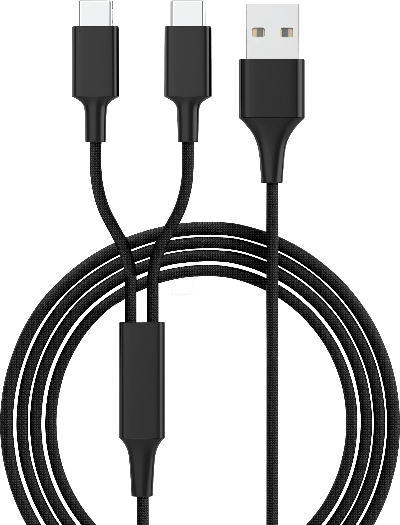 HYDRA DUO-CBK - Ladekabel, USB -> 2x Type C, schwarz von SMRTER