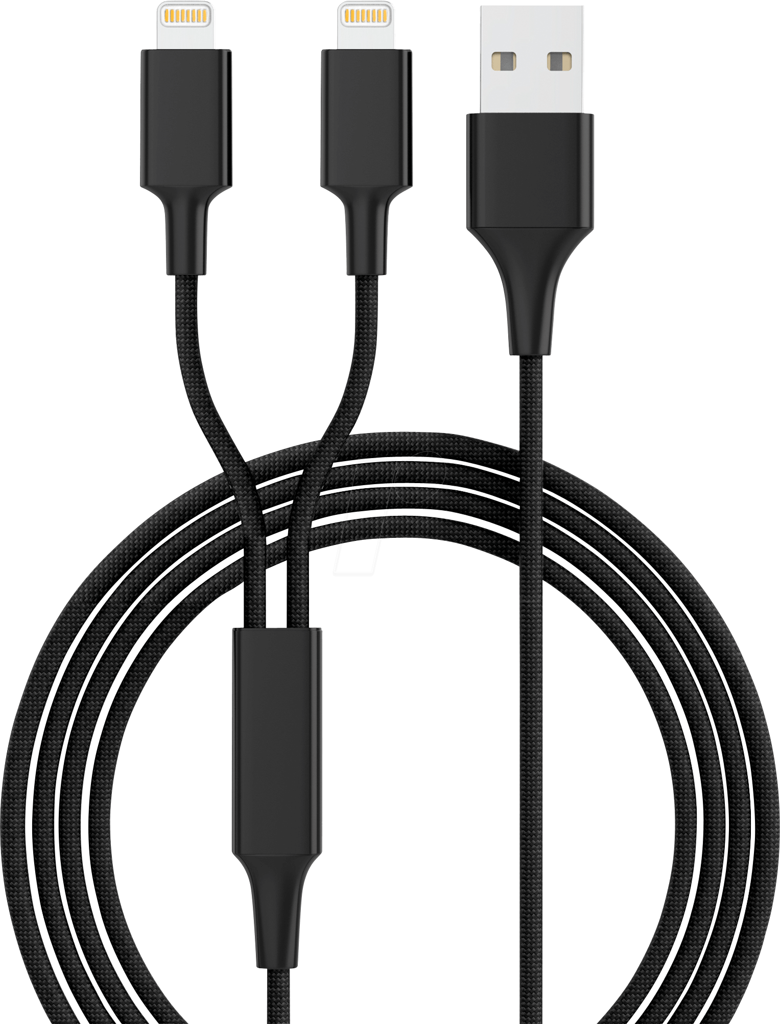 HYDRA DUO-LBK - Ladekabel, USB -> 2x Lightning, schwarz von SMRTER