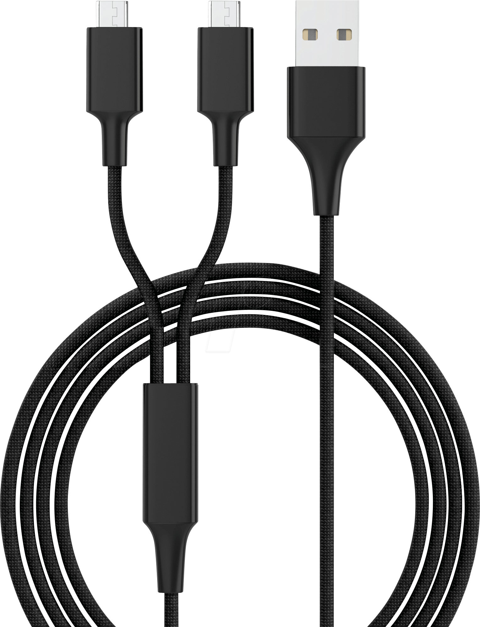 HYDRA DUO-MBK - Ladekabel, USB -> 2x micro-USB, schwarz von SMRTER