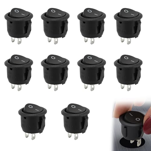 Schalter 12v 10PCS Kippschalter 12v Mini Kippschalter 12 Volt Schalter für Einbau Wohnmobil Switch Taster Modellbau Auto Boot Haushaltsgeräte Lampenschalter Einrastbare von SMTelegance