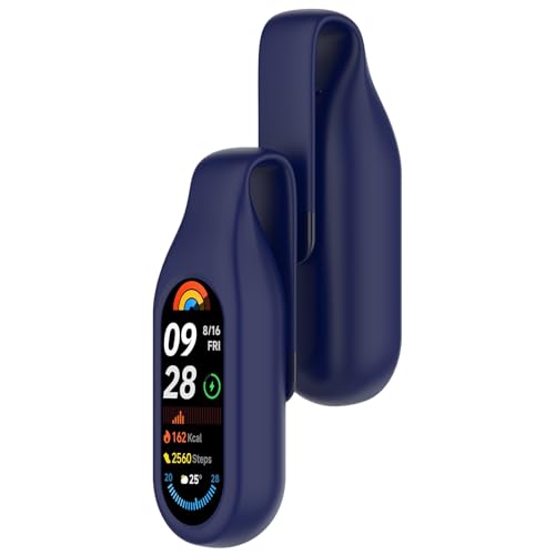 SMYAOSI Hülle Kompatibel mit Xiaomi Band 10 9 8 Uhr, Ersatz Silikon für die stoßfeste und unzerbrechliche Schutzhülle für Xiaomi Band 10 9 8 Smartwatch Krawattenclip Zubehör (2 Stück Blau) von SMYAOSI