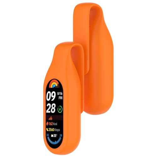 SMYAOSI Hülle Kompatibel mit Xiaomi Band 10 9 8 Uhr, Ersatz Silikon für die stoßfeste und unzerbrechliche Schutzhülle für Xiaomi Band 10 9 8 Smartwatch Krawattenclip Zubehör (2 Stück Orange) von SMYAOSI
