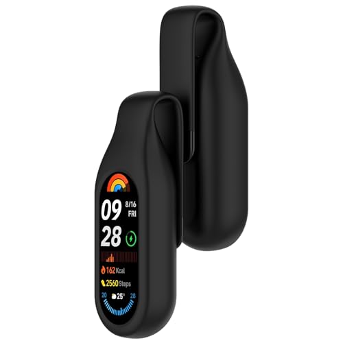 SMYAOSI Hülle Kompatibel mit Xiaomi Band 10 9 8 Uhr, Ersatz Silikon für die stoßfeste und unzerbrechliche Schutzhülle für Xiaomi Band 10 9 8 Smartwatch Krawattenclip Zubehör (2 Stück Schwarz) von SMYAOSI