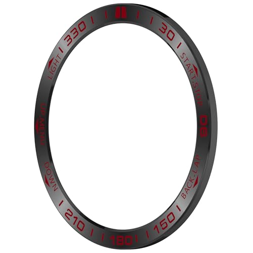 SMYAOSI Rostfreier Stahl Lünetten Ring für Tactix8 AMOLED/SOLAR Watch, Bezel Ring Adhesive Cover Anti-Kratz- und Kollisionsschutz für Fenix8 Amoled Watch Accessory (Schwarz Rot, tactix8amole47mm) von SMYAOSI