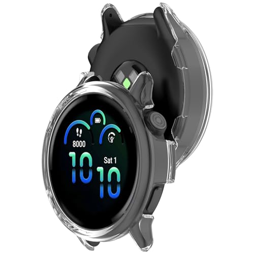 SMYAOSI Schütz Hülle Kompatibel mit Garmin Vivoactive 6, Silikon Ersatz Cover für die stoßfeste und unzerbrechliche Schutzhülle für Garmin Vivoactive 6 Smartwatch Gehäuse Zubehör (2 Piezas Clear) von SMYAOSI