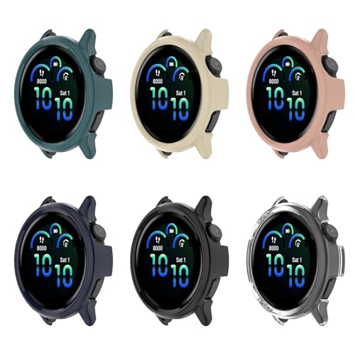 SMYAOSI Schütz Hülle Kompatibel mit Garmin Vivoactive 6, Silikon Ersatz Cover für die stoßfeste und unzerbrechliche Schutzhülle für Garmin Vivoactive 6 Smartwatch Gehäuse Zubehör (6 Piezas) von SMYAOSI