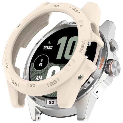 SMYAOSI Schütz Hülle Kompatibel mit T icwatch Atlas, TPU Replacement Silikonhülle für die stoßfeste und unzerbrechliche Schutzhülle für T icwatch Atlas Smartwatch Gehäuse Zubehör (Beige) von SMYAOSI