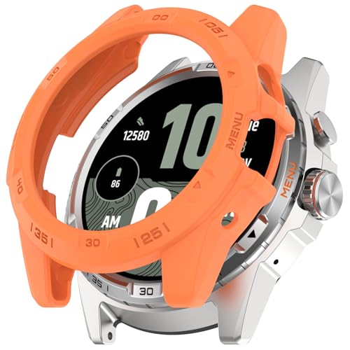 SMYAOSI Schütz Hülle Kompatibel mit T icwatch Atlas, TPU Replacement Silikonhülle für die stoßfeste und unzerbrechliche Schutzhülle für T icwatch Atlas Smartwatch Gehäuse Zubehör (Orange) von SMYAOSI