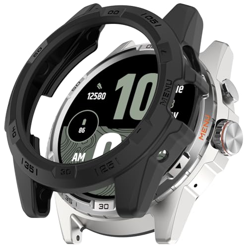 SMYAOSI Schütz Hülle Kompatibel mit T icwatch Atlas, TPU Replacement Silikonhülle für die stoßfeste und unzerbrechliche Schutzhülle für T icwatch Atlas Smartwatch Gehäuse Zubehör (Schwarz) von SMYAOSI