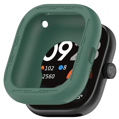 SMYAOSI Schütz Hülle Kompatibel mit Xiaomi Redmi Watch 4, Cover Ersatz Schützende Silikonhülle für die stoßfeste und unzerbrechliche Schutzhülle für Xiaomi Redmi Watch 4 (2 Stück Grün) von SMYAOSI