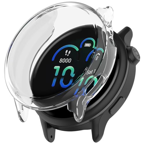 SMYAOSI Silikon Hülle für Garmin Vivoactive 6 Schutzhülle Con Displayschutzfolie, Kratzfest Schutzfolie Bumper Case Ultradünne Stoßfeste Gehäuse für Garmin Vivoactive 6 Smartwatch (Clear) von SMYAOSI