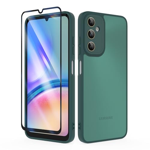 SMYTU Hülle für Samsung Galaxy A05S 4G 6,7 Zoll mit Schutzfolie und Kameraschutz,Handyhülle Durchscheinende Matt Schutzhülle Kratzfeste Case Cover - Dunkelgrün SMYTU Hülle für Samsung Galaxy A05S 4G 6,7 Zoll mit Schutzfolie und Kameraschutz,Handyhülle Durchscheinende Matt Schutzhülle Kratzfeste Case Cover - Dunkelgrün von SMYTU