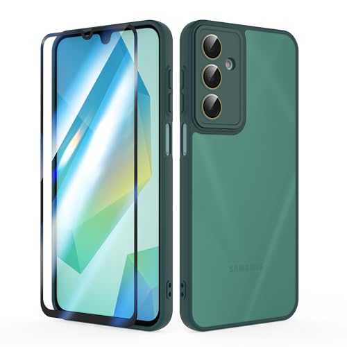 SMYTU Hülle für Samsung Galaxy A16 4G / 5G 6.7 Zoll mit Schutzfolie und Kameraschutz,Handyhülle Durchscheinende Matt Schutzhülle Kratzfeste Case Cover - Dunkelgrün SMYTU Hülle für Samsung Galaxy A16 4G / 5G 6.7 Zoll mit Schutzfolie und Kameraschutz,Handyhülle Durchscheinende Matt Schutzhülle Kratzfeste Case Cover - Dunkelgrün von SMYTU