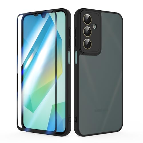 SMYTU Hülle für Samsung Galaxy A16 4G / 5G 6.7 Zoll mit Schutzfolie und Kameraschutz,Handyhülle Durchscheinende Matt Schutzhülle Kratzfeste Case Cover - Schwarz SMYTU Hülle für Samsung Galaxy A16 4G / 5G 6.7 Zoll mit Schutzfolie und Kameraschutz,Handyhülle Durchscheinende Matt Schutzhülle Kratzfeste Case Cover - Schwarz von SMYTU