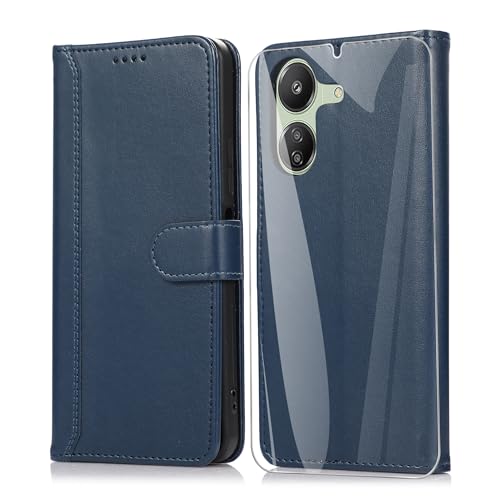 SMYTU Hülle Kompatibel für Xiaomi Redmi 13C 4G Handyhülle mit Schutzfolie, Flip PU Lederhülle Book Case Magnetverschluss Ständer Schutzhülle - Blau SMYTU Hülle Kompatibel für Xiaomi Redmi 13C 4G Handyhülle mit Schutzfolie, Flip PU Lederhülle Book Case Magnetverschluss Ständer Schutzhülle - Blau von SMYTU