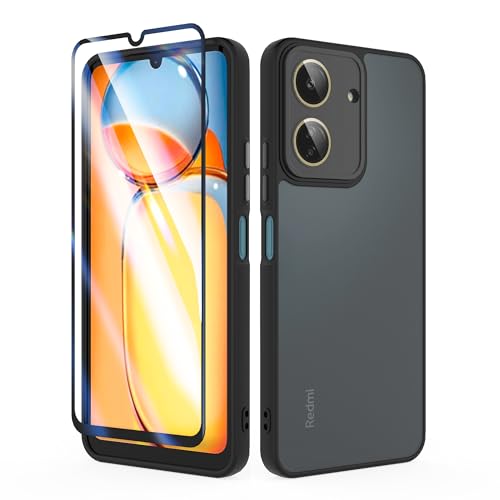 SMYTU Hülle für Xiaomi Redmi 13C 6,74 Zoll mit Schutzfolie und Kameraschutz,Handyhülle Durchscheinende Matt Schutzhülle Kratzfeste Case Cover - Schwarz SMYTU Hülle für Xiaomi Redmi 13C 6,74 Zoll mit Schutzfolie und Kameraschutz,Handyhülle Durchscheinende Matt Schutzhülle Kratzfeste Case Cover - Schwarz von SMYTU
