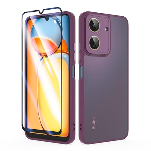 SMYTU Hülle für Xiaomi Redmi 13C 6,74 Zoll mit Schutzfolie und Kameraschutz,Handyhülle Durchscheinende Matt Schutzhülle Kratzfeste Case Cover - Weinrot SMYTU Hülle für Xiaomi Redmi 13C 6,74 Zoll mit Schutzfolie und Kameraschutz,Handyhülle Durchscheinende Matt Schutzhülle Kratzfeste Case Cover - Weinrot von SMYTU