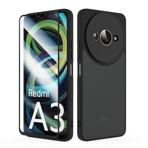 SMYTU Hülle für Xiaomi Redmi A3 4G 6.71 Zoll mit Schutzfolie und Kameraschutz,Handyhülle Durchscheinende Matt Schutzhülle Kratzfeste Case Cover - Schwarz SMYTU Hülle für Xiaomi Redmi A3 4G 6.71 Zoll mit Schutzfolie und Kameraschutz,Handyhülle Durchscheinende Matt Schutzhülle Kratzfeste Case Cover - Schwarz von SMYTU