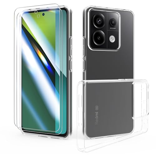 SMYTU Hülle für Xiaomi Redmi Note 12 Pro + Plus 5G Klar mit 2 Schutzfolie,Handyhülle für Xiaomi Redmi Note 12 Pro + Plus 5G Schutzhülle Slim Stoßfest Clear Bumper Case Cover - Transparent von SMYTU