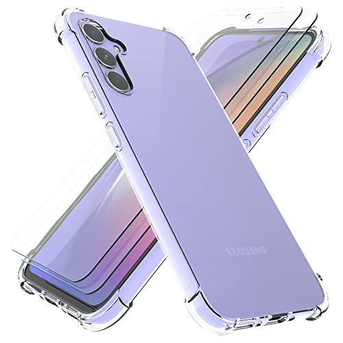SMYTU Transparent Hülle für Samsung Galaxy A54 5G (6,4 Zoll) mit 2 Stück Hartglas,Handyhülle Dünne Weiche TPU Silikon Schutzhülle - Clear von SMYTU