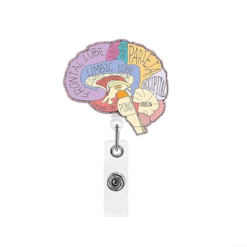 Ausweishalter mit kreativem anatomischem Druck, praktische einziehbare Spule für den täglichen Gebrauch (Gehirn) von SMZhomeone
