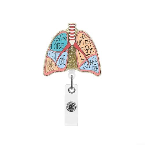 Ausweishalter mit kreativem anatomischem Druck, praktische einziehbare Spule für den täglichen Gebrauch (Lunge) von SMZhomeone