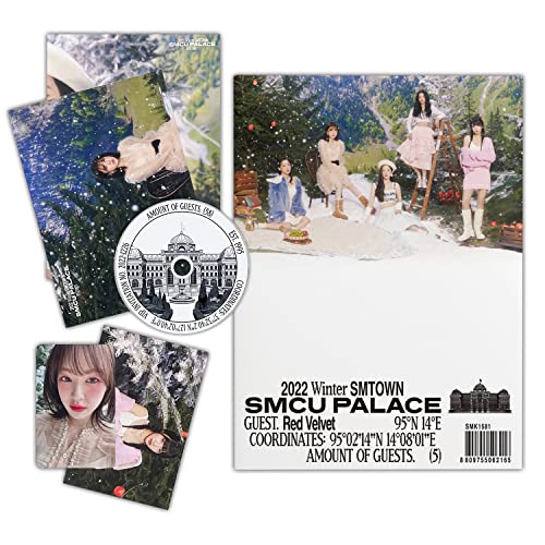Red Velvet - [2022 Winter SMTOWN : SMCU PALACE] (GUEST. Red Velvet) Photobook + CD-R + Lyrics Paper + Photo Card + Postcard + Folded Poster + Poster + 2 Pin Button Badges + 4 Extra Photocards von SMent
