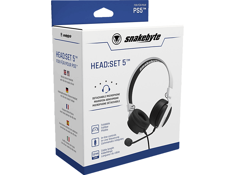 SNAKEBYTE PS5 Headset 5™, Over-ear Gaming Schwarz/Weiß von SNAKEBYTE