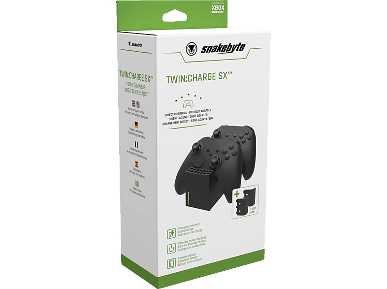 SNAKEBYTE XSX TWIN: Charge SX™ (BLACK), Zubehör für XSX, Schwarz von SNAKEBYTE