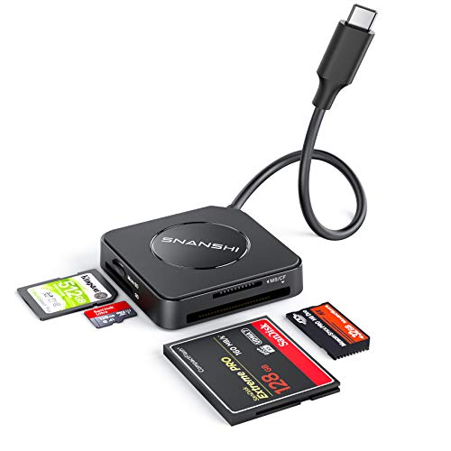 SD Kartenleser USB C - SNANSHI 4 in 1 Kartenlesegerät Parallelem Zugriff auf 4 Slots für SD/CF/MS Duo/SDHC/SDXC, Micro SD von SNANSHI