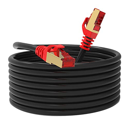 SNANSHI Lan Kabel für Draußen 30 meter - Netzwerkkabel Ethernet Kabel Hochgeschwindigkeit 10Gbps 600Mhz Gigabit Cat7 Internet Netzwerk Ethernetkabel Doppelter Abgeschirmt von SNANSHI