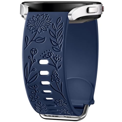 SNBLK Armband für Galaxy Watch 5, 40-44 mm, weiches Silikon, Blumen-Design, Marineblau SNBLK Armband für Galaxy Watch 5, 40-44 mm, weiches Silikon, Blumen-Design, Marineblau von SNBLK